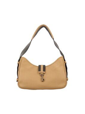 Gucci Perforated Jackie Camel Leather Handbag
